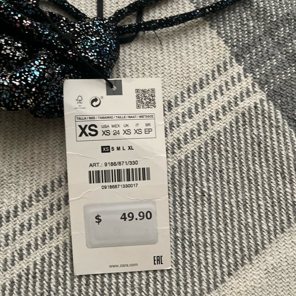 Zara Black Glittery Cutout Dress. Size: XS New With Tags Never Worn - Picture 2 of 5